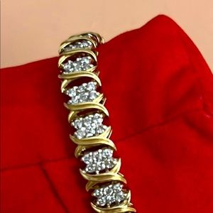 14 karat yellow gold diamond bracelet